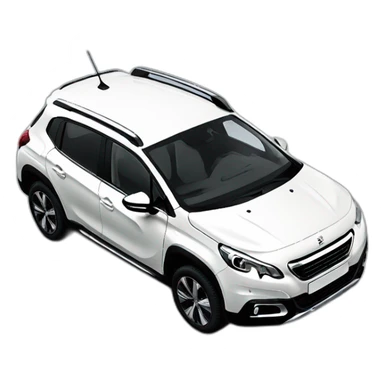 White Peugeot 2008 with sunroof  sticker