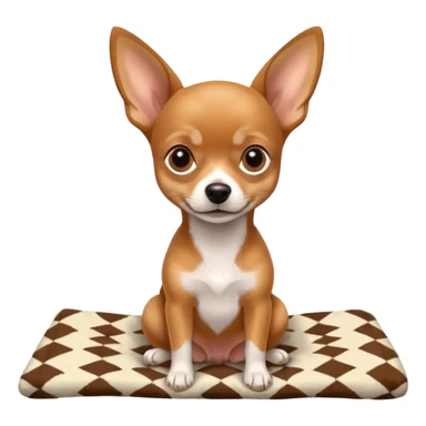 Miniature Pinscher Chihuahua mix dog sitting on a cozy blanket, cute and expressive sticker