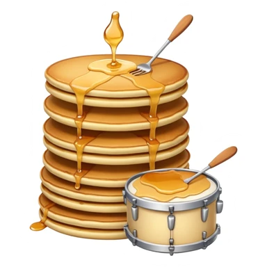 Singing stack of pancakes playing drums  sticker