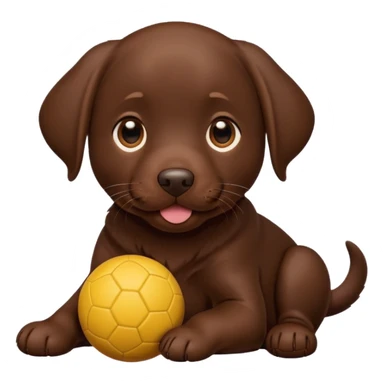 Chocolate lab puppy with ball sticker