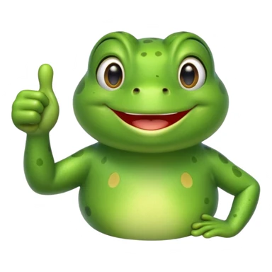 Can you create an animated emoji gif of a cute frog giving a thumbs up for agreement sticker