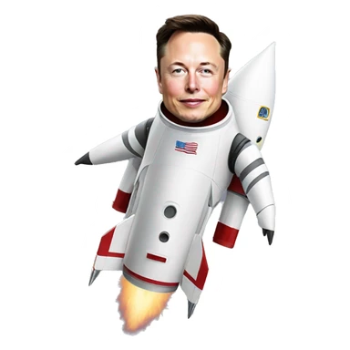 elon musk on a rocket sticker