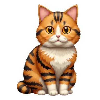 full body torbie cat with small head and short but chubby body sticker