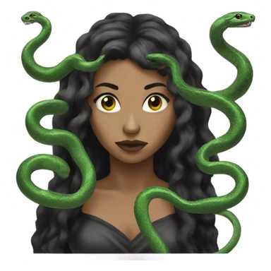 Snakes for hair medusa black witch sticker
