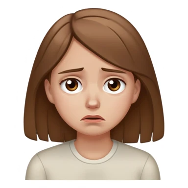 Brown haired tan white girl sad and disappointed crying sticker