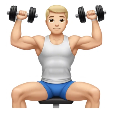 Seated Dumbbell Tricep Extension, 90-degree elbows back sticker