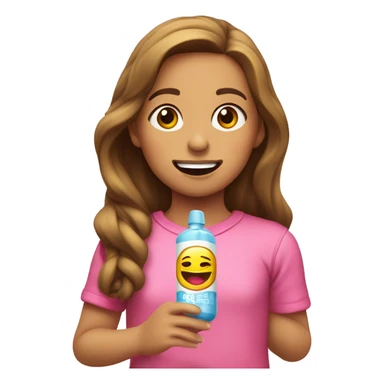 Niña pelinegra masticando chicle  sticker