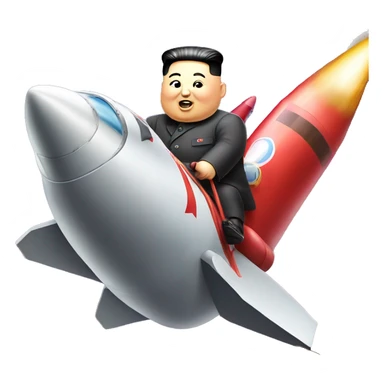 Kim Jong Un riding a rocket sticker