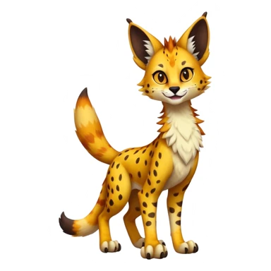 Epic Cute Dark Warm Sergal-Serval-Vernid full body sticker
