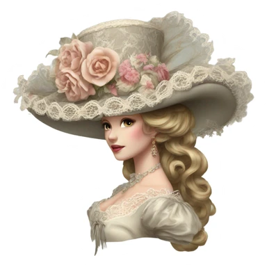 Highly detailed rococo hat sticker