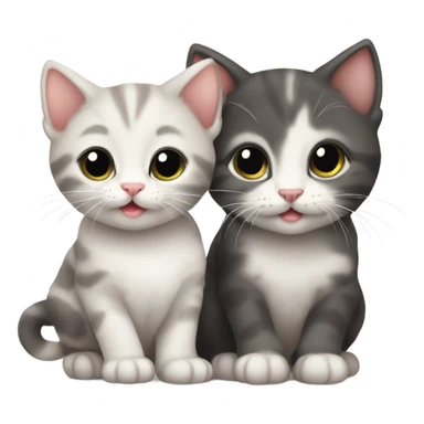 Mommy and baby kittens cute sticker