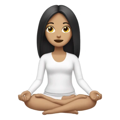 teen white girl with black hair meditating sticker