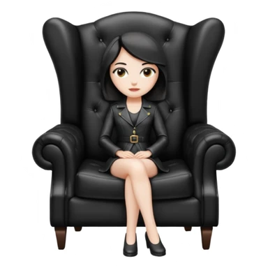 Matrix trinity black leather full body sit on a leather armchair sticker