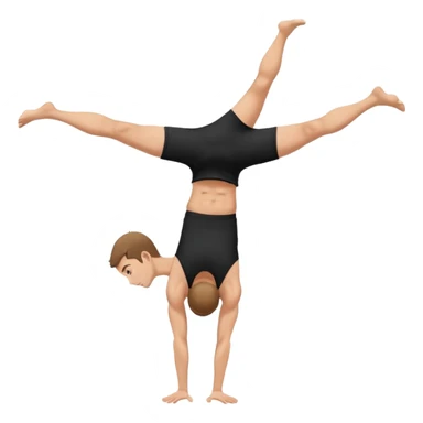 black shorts and tank tops white man one handhandstand sticker