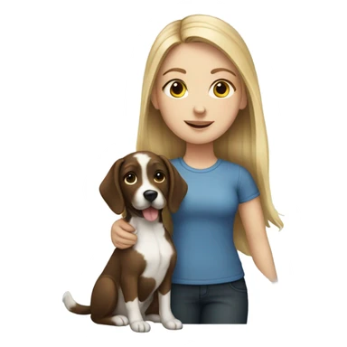 white girl with a dog sticker