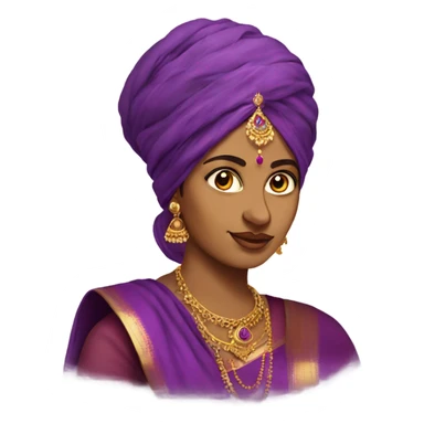 indian woman with pallu on head in purple s sticker