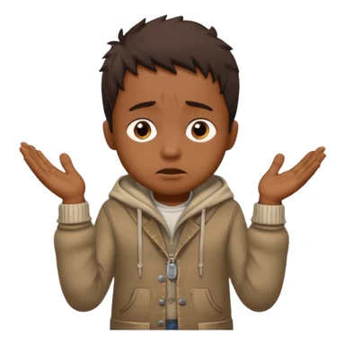 Emoji in which a small man begging sticker