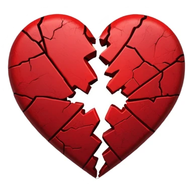 dark red broken heart sticker