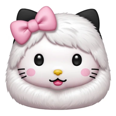 hello kitty with a black bow sticker