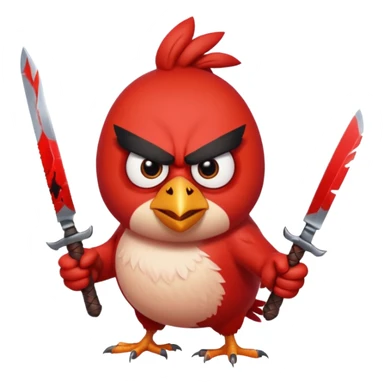 the killer angry bird red with knifes sticker