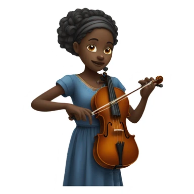 African girl playing violin sticker