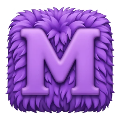 The fluffy letter M is purple in color sticker
