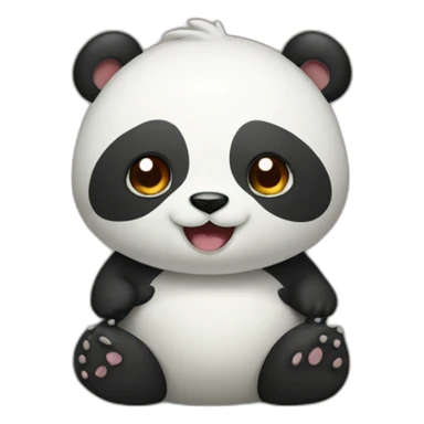 A panda bear mixed with a dino sticker