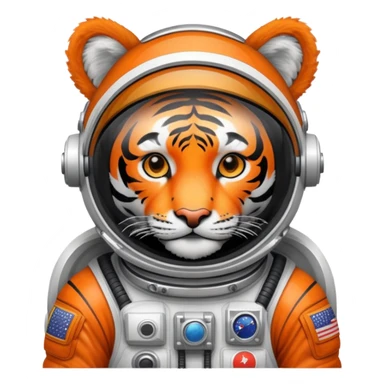 Tiger astronaut with spacesuit and helmet sticker