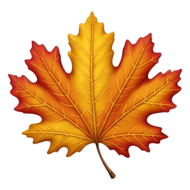 yellow and red oak leaf  sticker