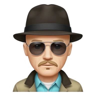 Hizenberg in hat and black sunglasses  sticker