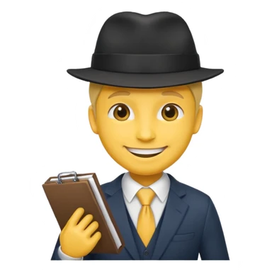 Faça um cara com rosto amarelo pegando uma do job sticker