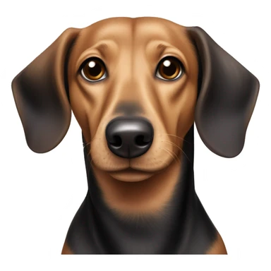 mixed breed dachshund labrador retriever dog with floppy ears, tan and black and red hair, and a long tongue sticker