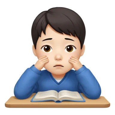a Korean four-year-old who’s exhausted from studying sticker