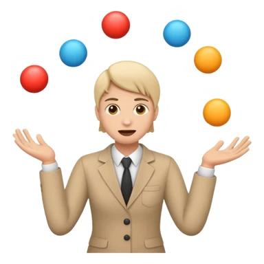 an emoji that depicts a product manager juggling work with panic, can you make it more gender neutral  sticker