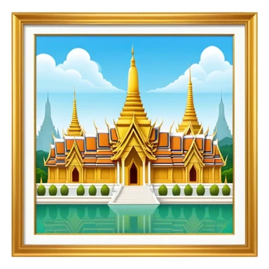 Grand Palace Bangkok Landmark Emoji – Featuring golden spires, Thai architecture, and the Emerald Buddha Temple. sticker