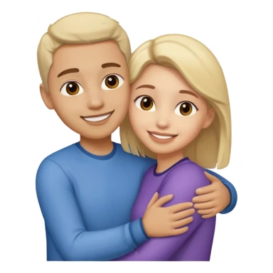 Girl and her partner hugging sticker