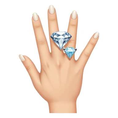 Left hand with diamond ring on ring finger sticker