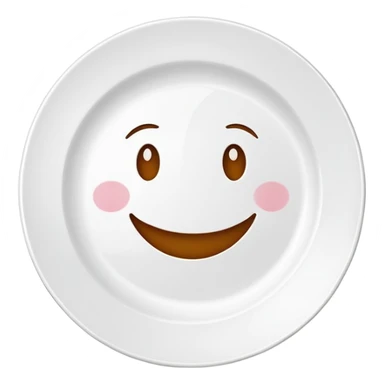 clean empty plate with a happy face, no leftover food, clear and friendly sticker