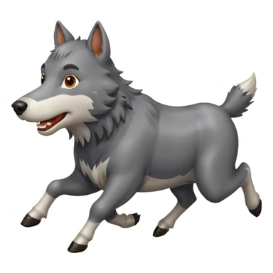 A wolf hunting a cow sticker