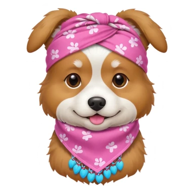 Dog with pink Bandannas sticker
