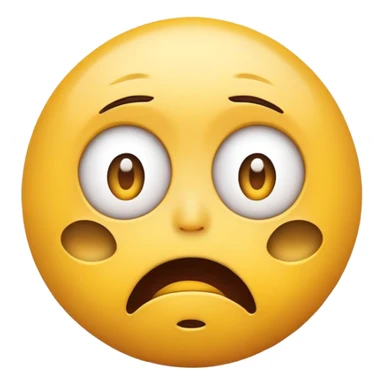 Funny Simple Round Yellow Worried Concerned Scared Face Emoji Expression  sticker