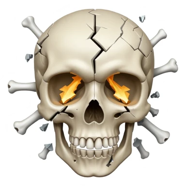 Skull head blow up sticker