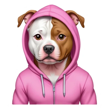 Pit bull wearing a pink hoodie  sticker