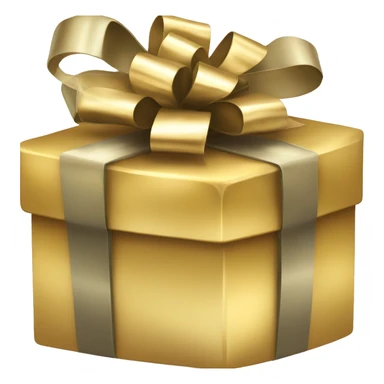 Golden gift box sticker