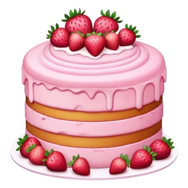 pink cake with strawberries sticker