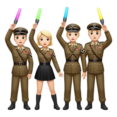 Nazis dancing with glow sticks saluting sticker