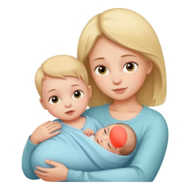 newborn baby with mother sticker