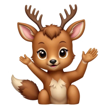 Baby deer waving and saying goodnight  sticker