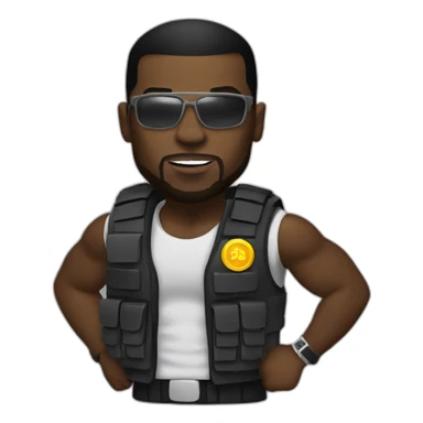 50 cent with bulletproof vest sticker
