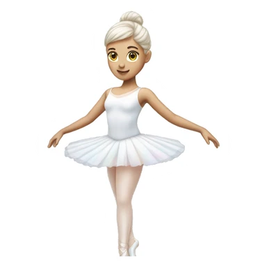 Pale holographic white ballerina  sticker